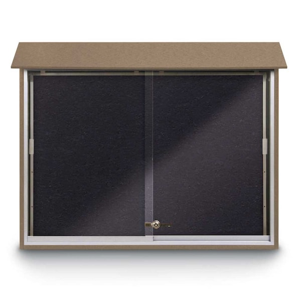 Outdoor Enclosed Combo Board, 72"x36", Bronze Frame/Green & Cloud